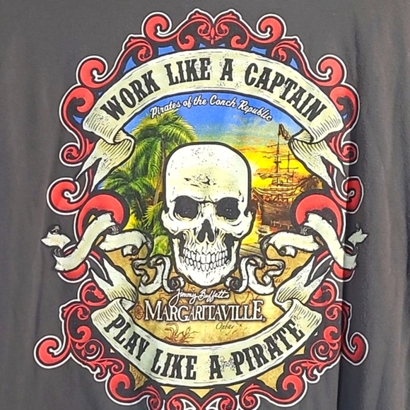 Margaritaville Pirate Pidgeon Forge Tennessee Skull Graphic Print Tshirt Mens M - Picture 12 of 14